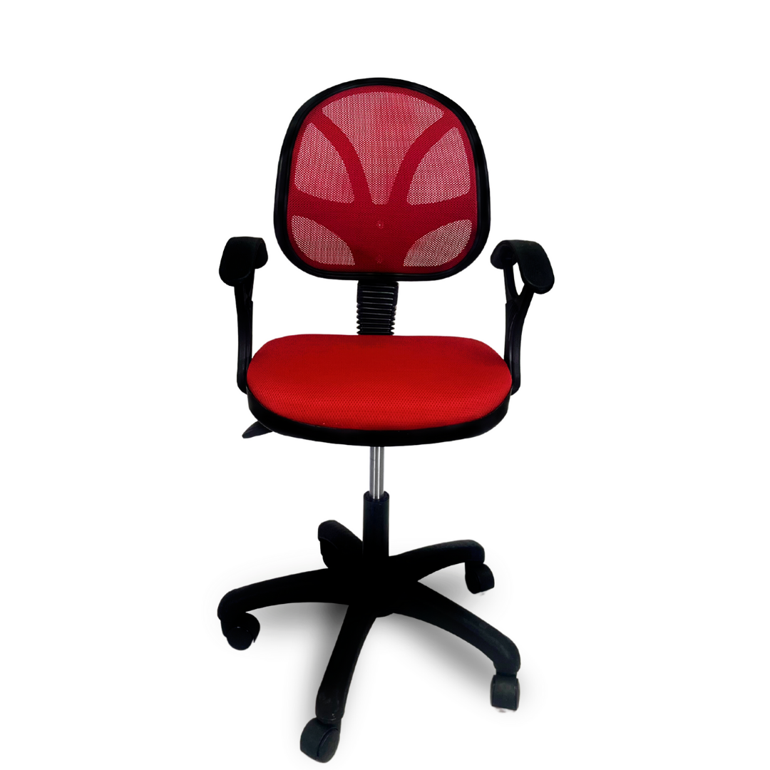 Fileli Sekreter Kırmızı Ofis Çalışma Sandalyesi & Koltuğu